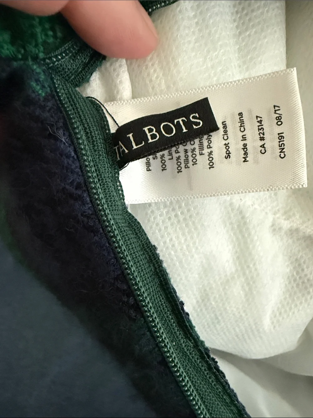 Talbots Holiday Plaid Pillow with Blue Car and Gifts - Home Holiday